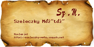 Szeleczky Máté névjegykártya