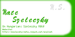 mate szeleczky business card